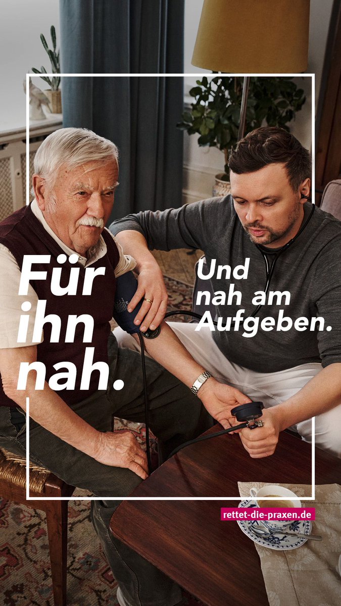 Mit ihrer Kampagne 'Wir sind für Sie nah' möchte die @kbv4u zusammen mit anderen KVen erneut auf die besorgniserregende Situation in der ambulanten medizinischen Versorgung aufmerksam machen. Die Politik muss handeln! #rettetdiepraxen rettet-die-praxen.de Foto: KBV