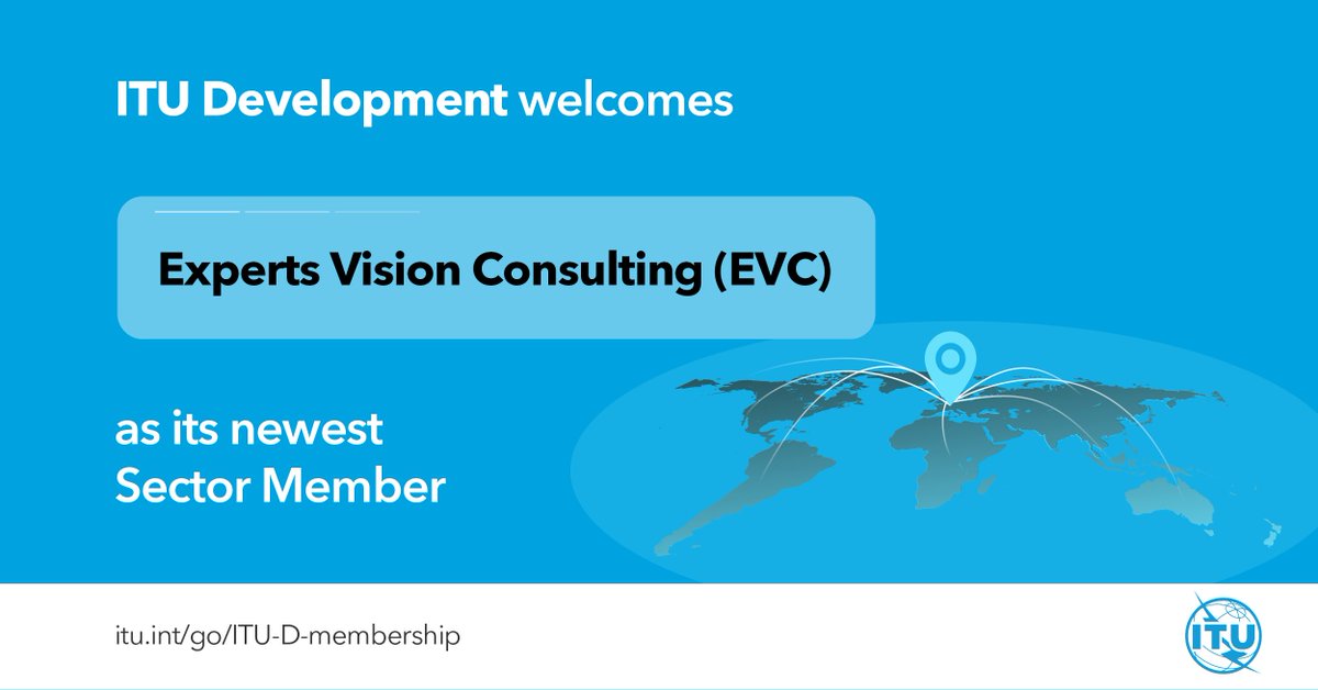 🛜@ITUDevelopment welcomes @evc_sa as its newest Sector Member.

We look forward to working together to drive progress in #DigitalTransformation, #SmartCities, and #AI for a sustainable #DigitalFuture.