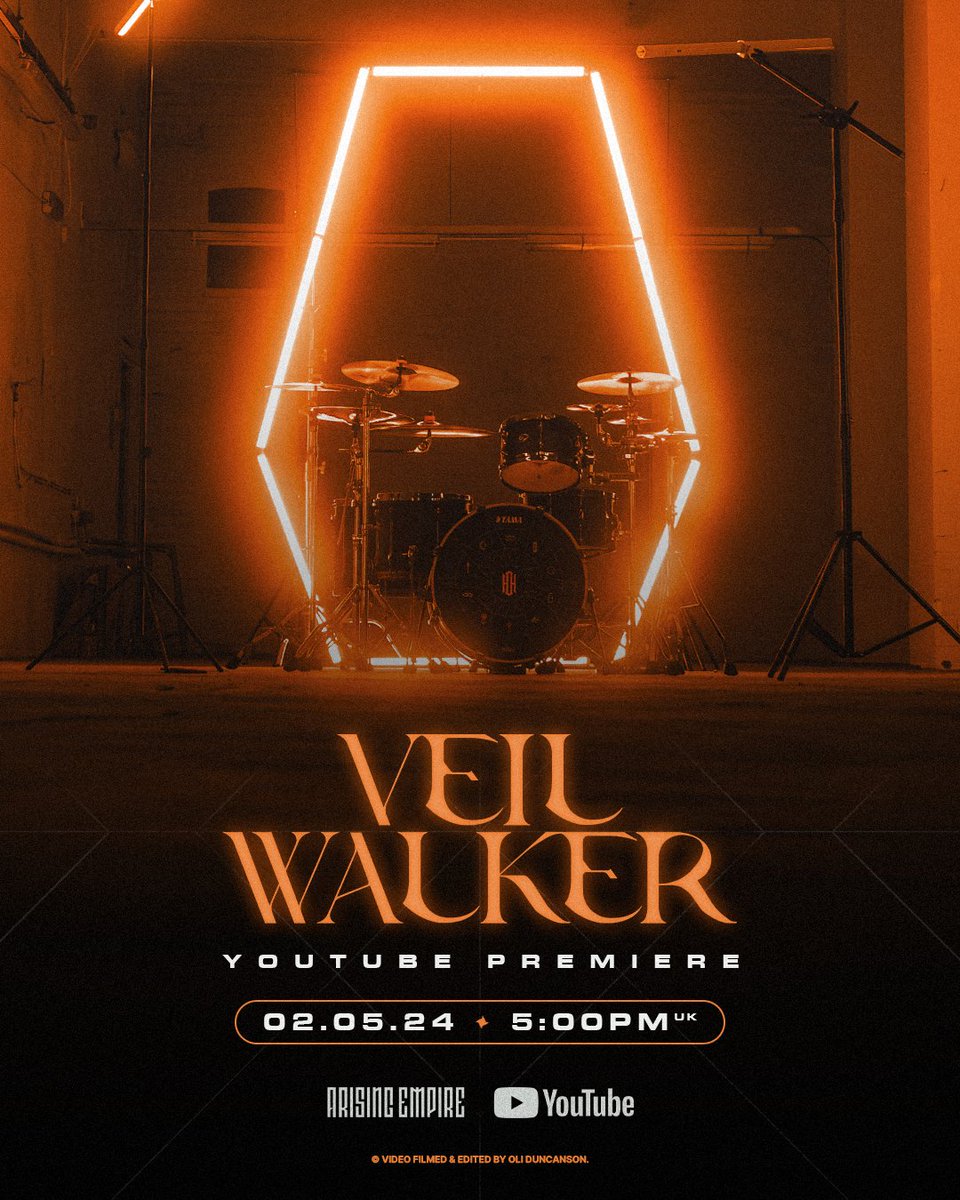 'Veil Walker' music video premiere on Thursday 6:00 PM CET! Out on all DSPs on Friday. #newsingle #heavymusic #ourhollowourhome #arisingempire
