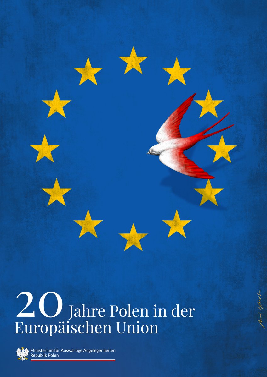 Seit 20 Jahren ist Polen Mitglied der Europäischen Union! 🇵🇱 🇪🇺 Am 1. Mai 2004 sind auch Tschechien, die Slowakei, Ungarn, Litauen, Lettland, Estland, Slowenien, Zypern und Malta der EU beigetreten.

Wir freuen uns sehr, dass wir dabei sind! ❤️
#DobrzeŻeJesteśmyRazem