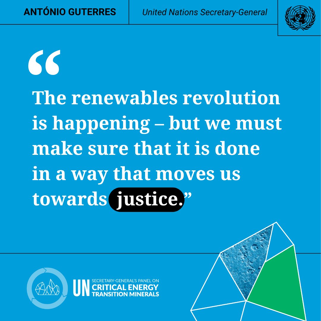 📣 At @SEforALLorg, we fully agree with the @un Secretary-General @antonioguterres: a just energy transition must prioritize #climatejustice. As demand for critical minerals grows, let's ensure #renewableenergy growth fosters equity & sustainability: ow.ly/SVwx50Rsfmz