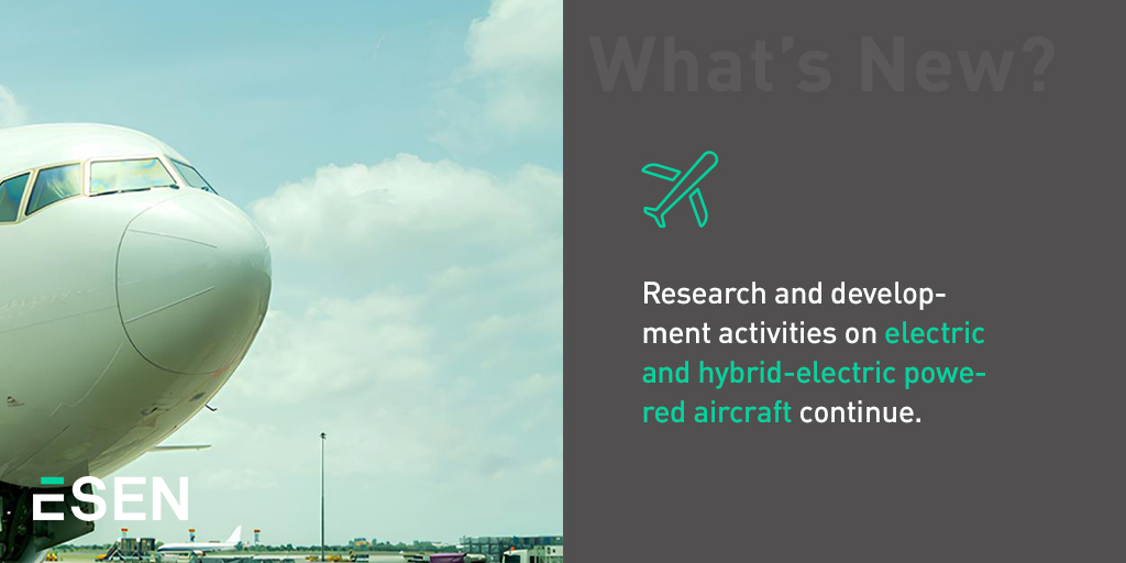 Research and development activities on electric and hybrid-electric powered aircraft continue. Aiming to reduce emissions and noise pollution in aviation.

Several prototypes and small-scale commercial projects are underway.

#ESEN #WhatIsNew #AviationTech #ElectricAircraft