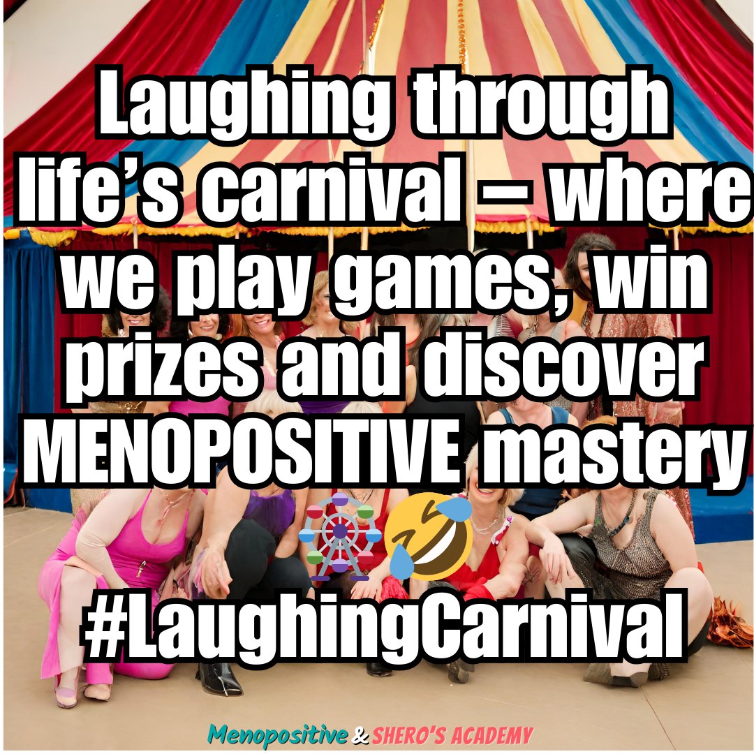 Laughing through life’s carnival – where we play games, win prizes and discover MENOPOSITIVE mastery 🎡🤣 #LaughingCarnival #menopositive #menopause #perimenopause #badass #sherosacademy #mindsetcoach #transformationcoach #lifecoach