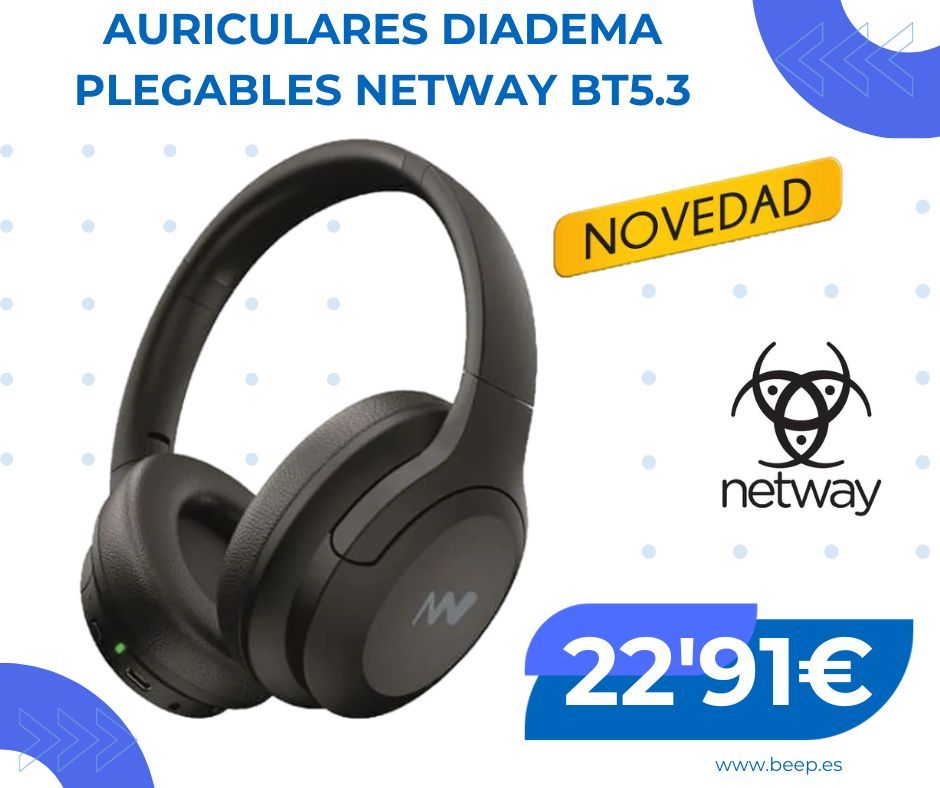 👉¡NOVEDAD!

🎧 Auriculares Diadema PLEGABLES #Netway con Bluetooth 5.3 ideales para el gimnasio, salir a andar, o estudiar. 

Disponibles en Beep Monforte del Cid por sólo 22'91€.

#auriculares #Bluetooth #plegables #Netway #negros #Novedad #Nuevoproducto  #iloveblue #iloveBEEP