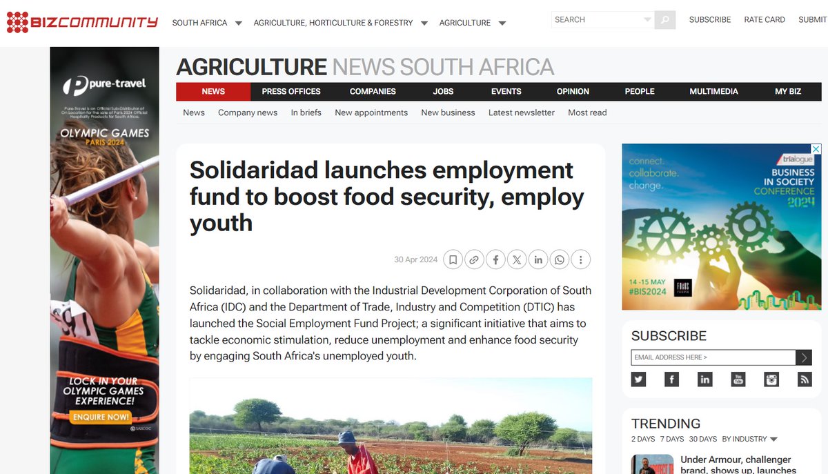 #InTheNews 📰🎙️: With the #SocialEmploymentFund Project, we're addressing unemployment and fostering economic growth in South Africa. Every step counts. Join us! #CHANGETHATMATTERS 🌱👩‍🌾

@IDCSouthAfrica @Solidaridadnetw @Bizcommunity @the_dtic 

bizcommunity.com/ArticleView.as…