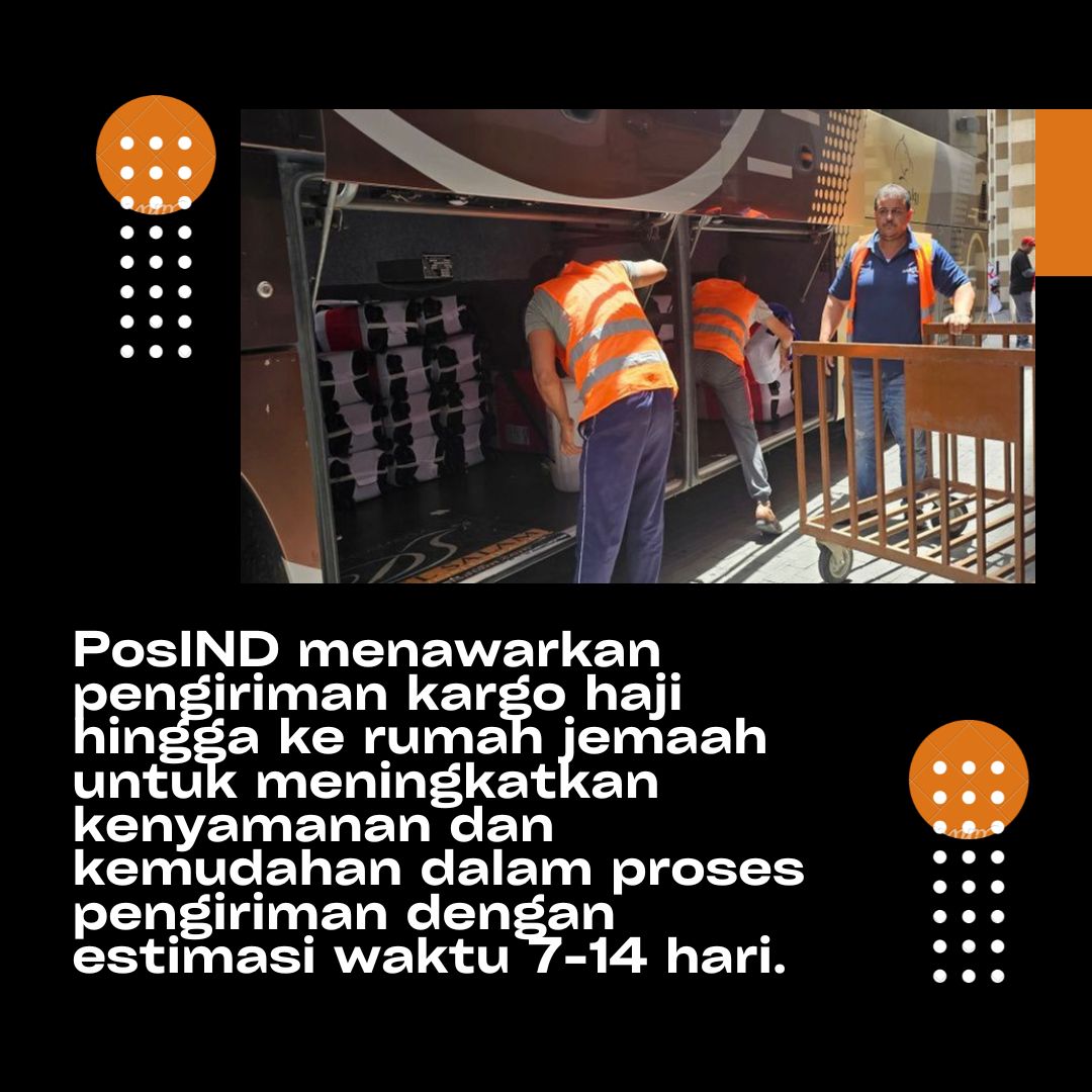 Ailani Delrio (@willa17330) on Twitter photo #PosIND menawarkan pengiriman kargo haji hingga ke rumah jemaah umtuk meningkatkan kenyamanan dan kemudahan dalam proses pengiriman dengan estimasi waktu 7-14 hari.
<a href="/PosIndonesia/">POS INDONESIA</a>
#PosIndonesia #PosIND menawarkan pengiriman kargo haji hingga ke rumah jemaah umtuk meningkatkan kenyamanan dan kemudahan dalam proses pengiriman dengan estimasi waktu 7-14 hari.
<a href="/PosIndonesia/">POS INDONESIA</a>
#PosIndonesia