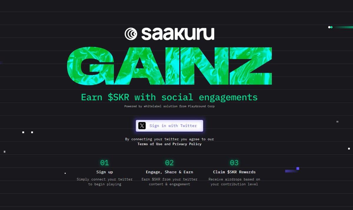 🌟 Explore the $SKR token, tackle daily tasks from partners, and compete for a prize pool of 1.5 million $SKR Tokens! 🎉 #Binance #BTC #Airdrops 

🔗 Join now: gainz.saakuru.com

👉 Promo code: C66SFUMC

❤️I’ve just started to farm $SKR tokens! You can do it too!
