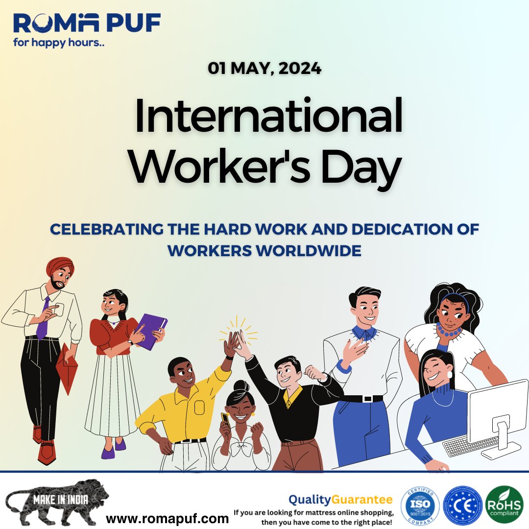 Cheers to the heartbeat of every workforce, the tireless dreamers, and the unsung heroes. Happy International Workers' Day!
.
.
.
.
#romapuf #InternationalWorkersDay #InternationalWorkersDay2024 #employeeappreciation #corporatelife