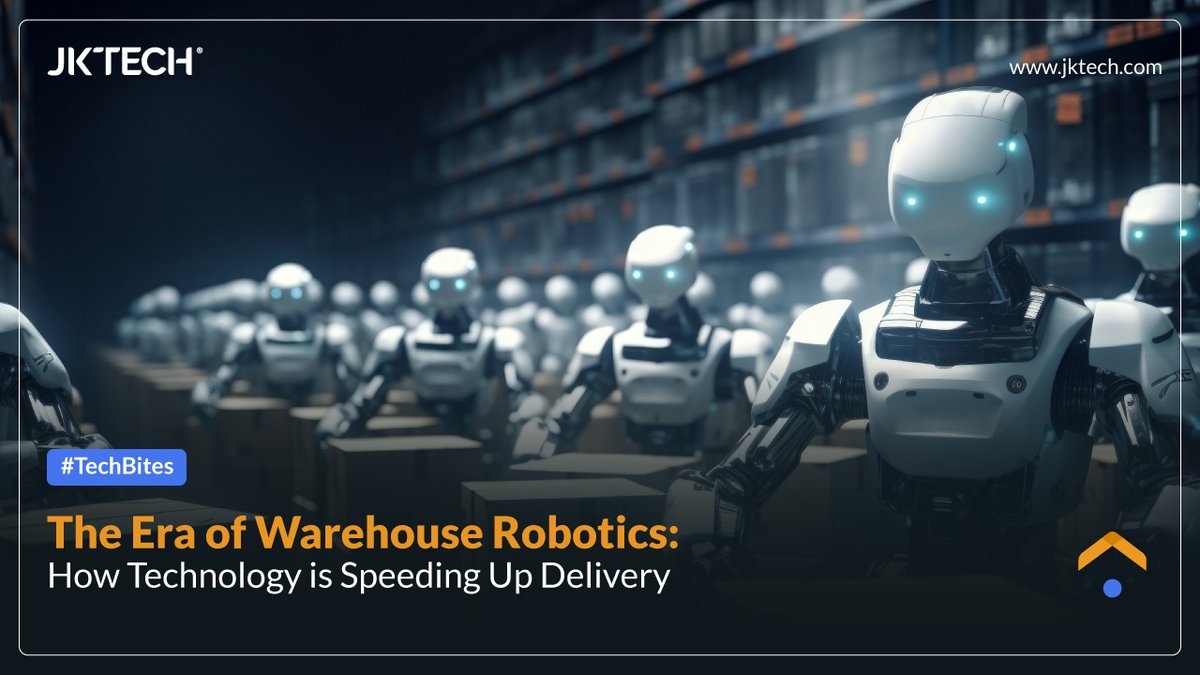 #TechBites

Advancing Logistics: The Robotics Revolution in Warehousing 

Explore the advancements across warehouse optimization powered by robotics! 

Discover more here: jktech.com/blogs/the-era-…
 
#jktech #jktechuk #jktechus #AI #Innovation #TechEvolution #WarehouseAutomation