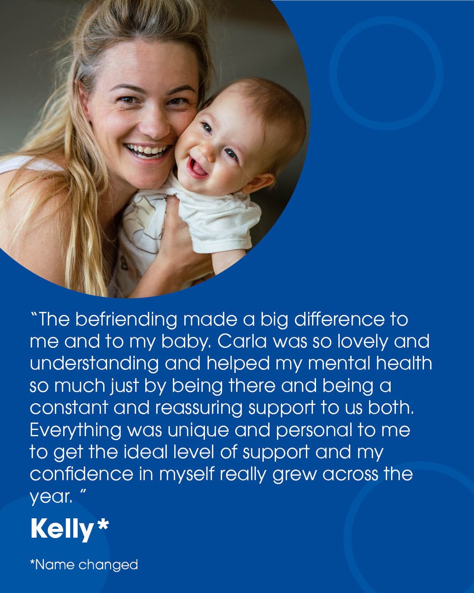 Aberlour’s Perinatal Befriending Service is there for mums to lend a listening ear without judgement 💙 Through the support of her befriender, Carla, Kelly* was able to build her confidence and feel supported to do so. #MaternalMentalHealthAwarenessWeek *Name changed