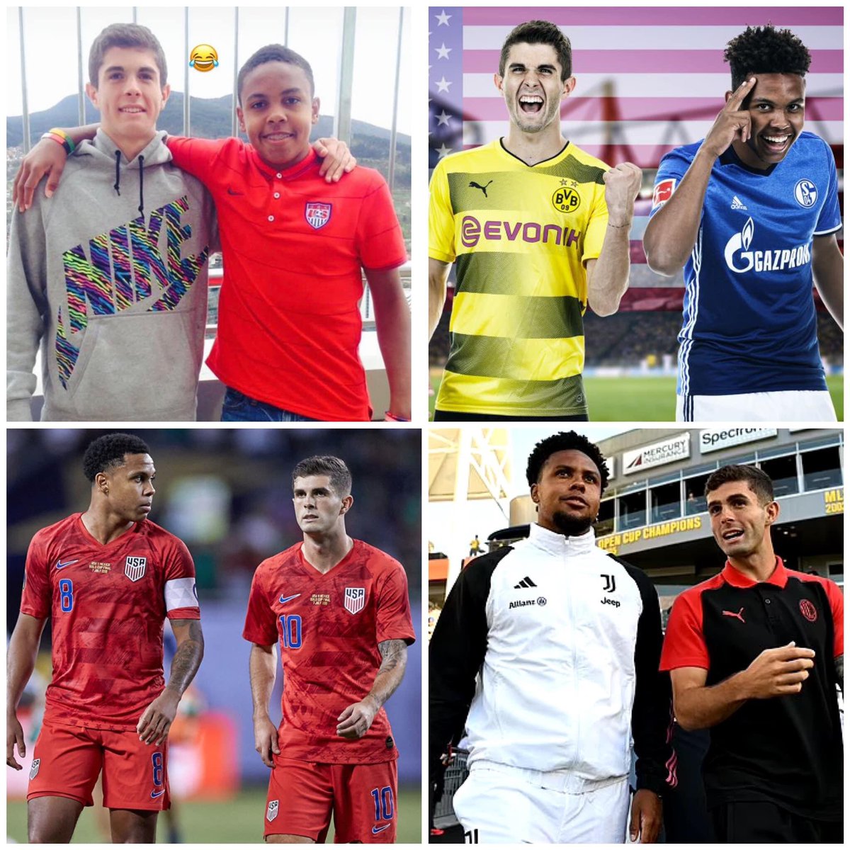 The friendship between @pulisic and @WMckennie is a great football story. Imagine being 2 kids in California and you end up playing for 2 of the big 3 Italian clubs.