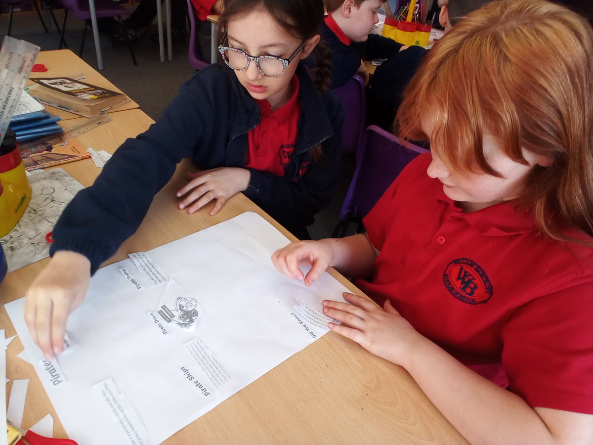 Working together to put the pieces of a non-chronological report in order and to match up an appropriate subheading to each paragraph. #wbjsenglish @WBJJuniorSchool @HarbourLearning