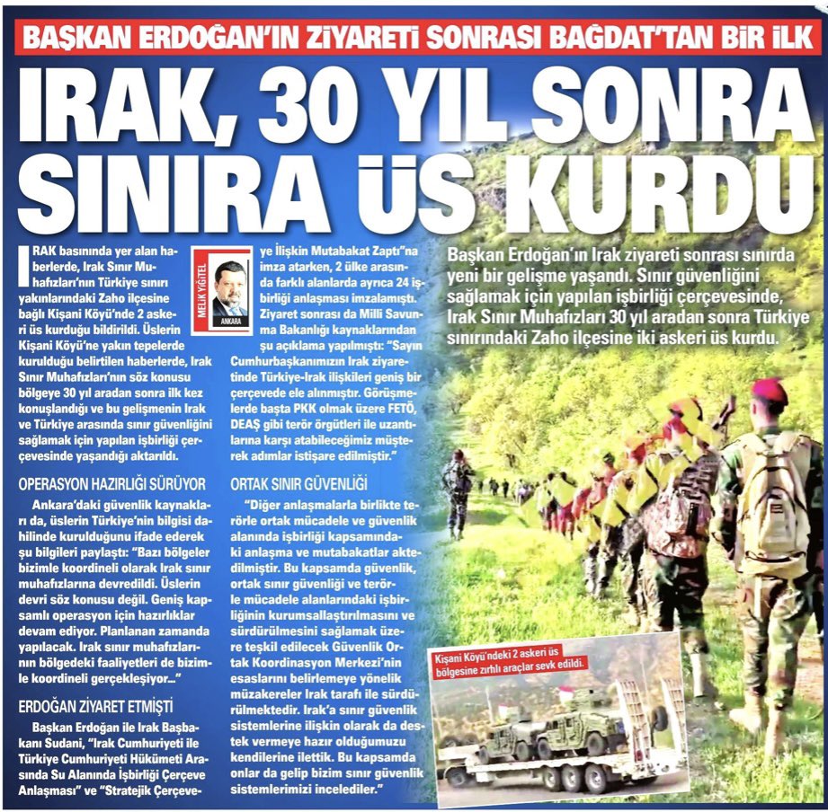 PKK’yla mücadelede nasıl yeni bir aşamaya gelindi, Irak sınır muhafızlarının Türkiye sınırına yakın bölgelere konuşlanması ne anlama geliyor? Cumhurbaşkanı Erdoğan’ın Bağdat ve Erbil ziyareti sonrası değişen dengeleri Akşam gazetesine yazdık. m.aksam.com.tr/guncel/baskan-…