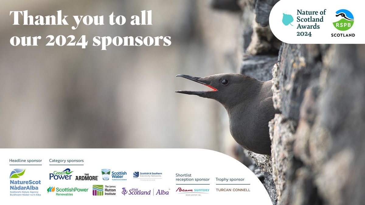 Thanks again to our fantastic #NatureOfScotland Award sponsors.🙏

Because of them, we're able to recognise the inspirational people, projects & organisations working to protect & restore Scotland's natural heritage 🌿🐞

Enter here, there's still time! bit.ly/NoSA2024