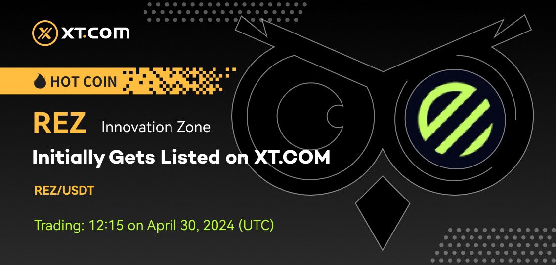 🚀 XT.COM will initially list #REZ (Renzo) in the Innovation Zone under the REZ/USDT trading pair. 🚀 #XT #XTListing @RenzoProtocol ✅ Deposit: Opened ✅ Trading: 12:15 on April 30, 2024 (UTC) ✅ Withdrawal: TBD 𝘋𝘌𝘛𝘈𝘐𝘓𝘚 ⤵️ xtsupport.zendesk.com/hc/en-us/artic…