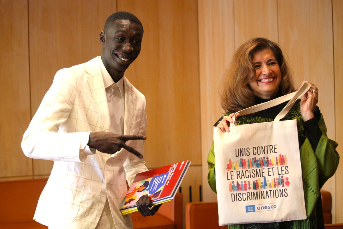 What a pleasure it was to welcome #TikTok star @KhabyLame to @UNESCO’s MasterClass against Racism & Discriminations! Seeing the students’ excitement when he took the stage, it was obvious how much of an impact Khaby has on young people!

#FightRacism #NoToHate #LearnFromKhaby