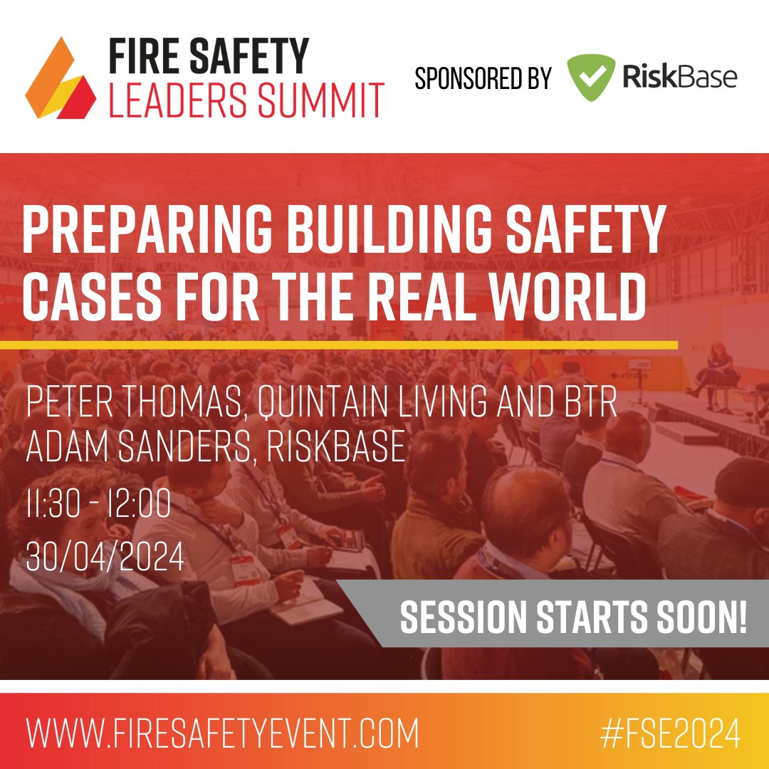 Session starts in 15 mins! 🗣️ Head over to the Fire Safety Leaders Summit sponsored by Riskbase, to learn more on preparing building safety cases for the real world! #FSE2024