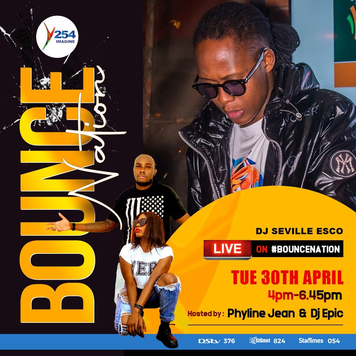 Stay tuned leo jioni from 4:00 pm and catch Phyline Jean and DJ Epic on #BounceNation, don’t miss! ^NK