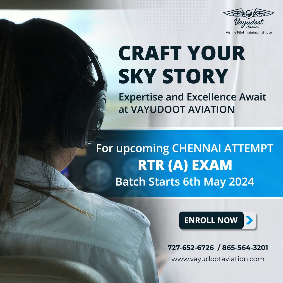 Calling all future aviators!  Secure your spot in our RTR (A) batch for the Chennai attempt.

With specialized headset practice and top-notch training, we'll help you ace the RTR (A) exams.

#RTR(A)Training #Vayuddotaviation #Pilottraining #Education #Cpllicense .
