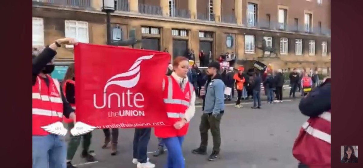 This is Far Left CLAIRE SPRINGETT who is the wife of LABOUR CANDIDATE for Norfolk GLENN SPRINGETT. 

Claire is an activist for UNITE the UNION, Unite is used by Far Left Antifa to give them power to counter protest without lawfully informing the authorities. Commonly used tactic