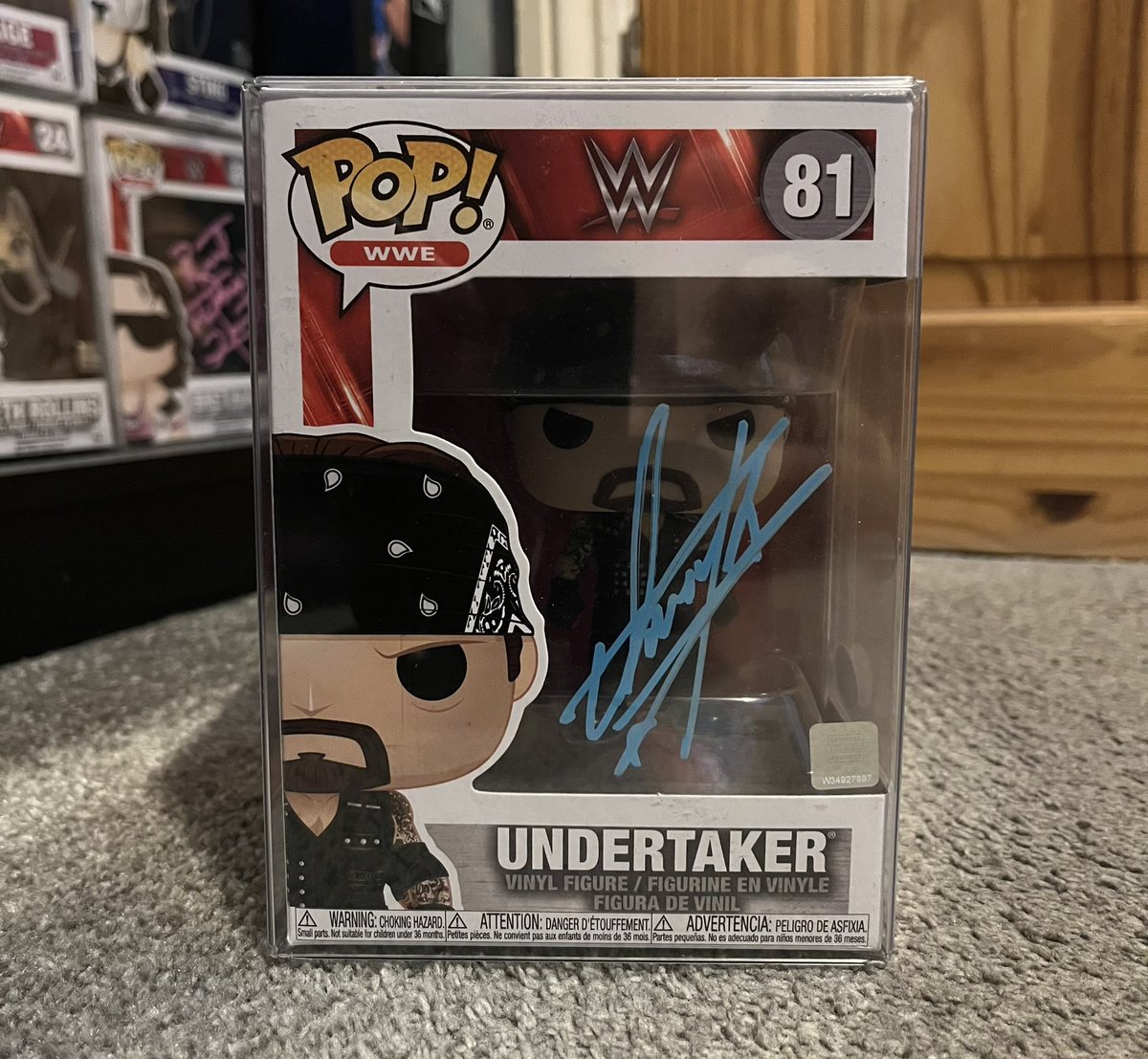 New addition to my signed @WWE @OriginalFunko Pop Collection. The American Badass, the @Undertaker! Always wanted this version signed my personal collection. So happy 😁 @hWoOfficialPage