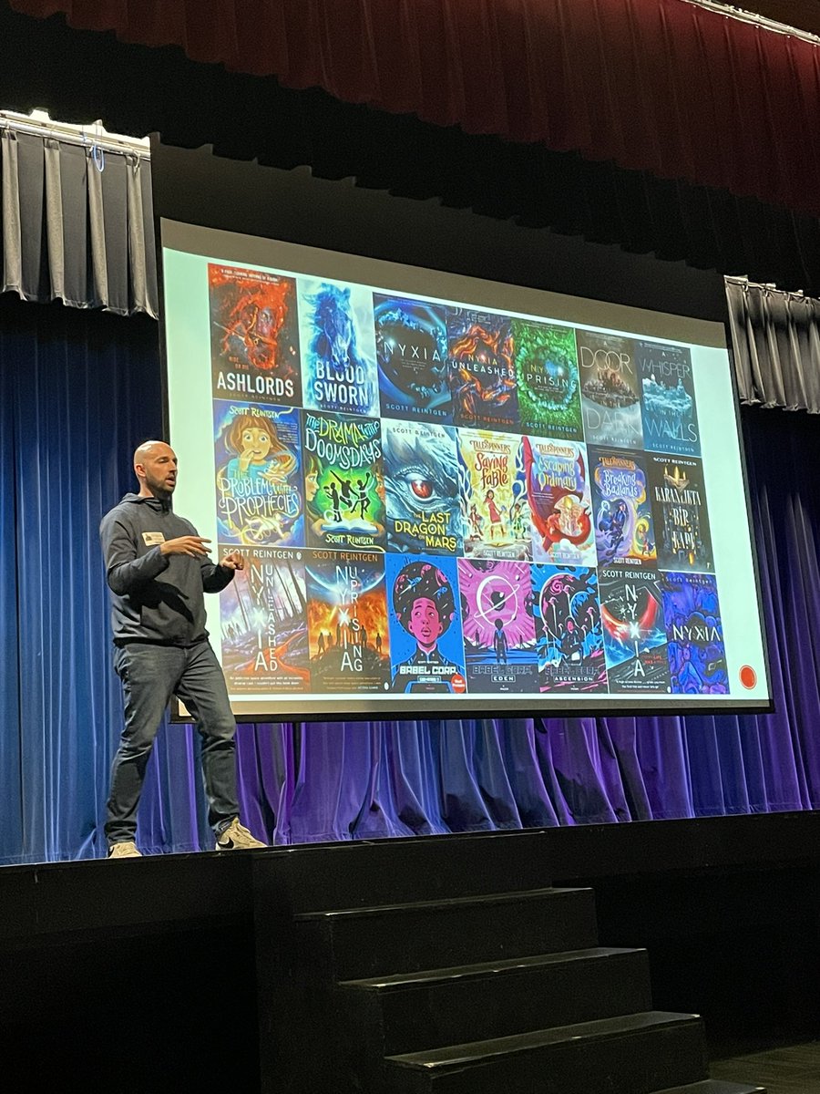 Kristi Starr ❤️️s Libraries (@starrreadnrun) on Twitter photo Yesterday was my 1st time to host an author, and <a href="/Scott_Thought/">Scott Reintgen</a> was superb.
Writer’s workshop students joined for a presentation & Q&A. I failed to get a picture of them surrounding Scott at the end, still asking questions, excited for signed copies of A Door in the Dark. Yesterday was my 1st time to host an author, and <a href="/Scott_Thought/">Scott Reintgen</a> was superb.
Writer’s workshop students joined for a presentation & Q&A. I failed to get a picture of them surrounding Scott at the end, still asking questions, excited for signed copies of A Door in the Dark.