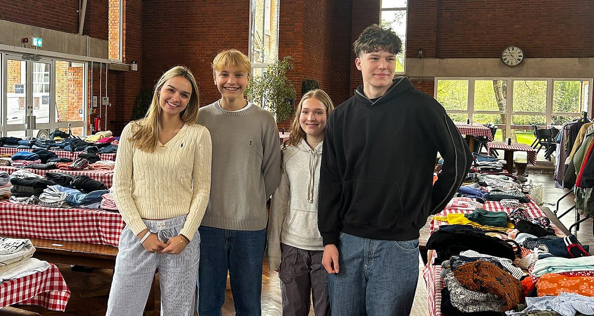 The Wellbeing Ambassadors, led by Atty R and Zac W, organised a second-hand clothing sale on Sunday to raise funds for the mental health charity, @MindCharity, which focuses on supporting mental wellbeing in young people. Full story: marlboroughcollege.org/2024/04/charit…
