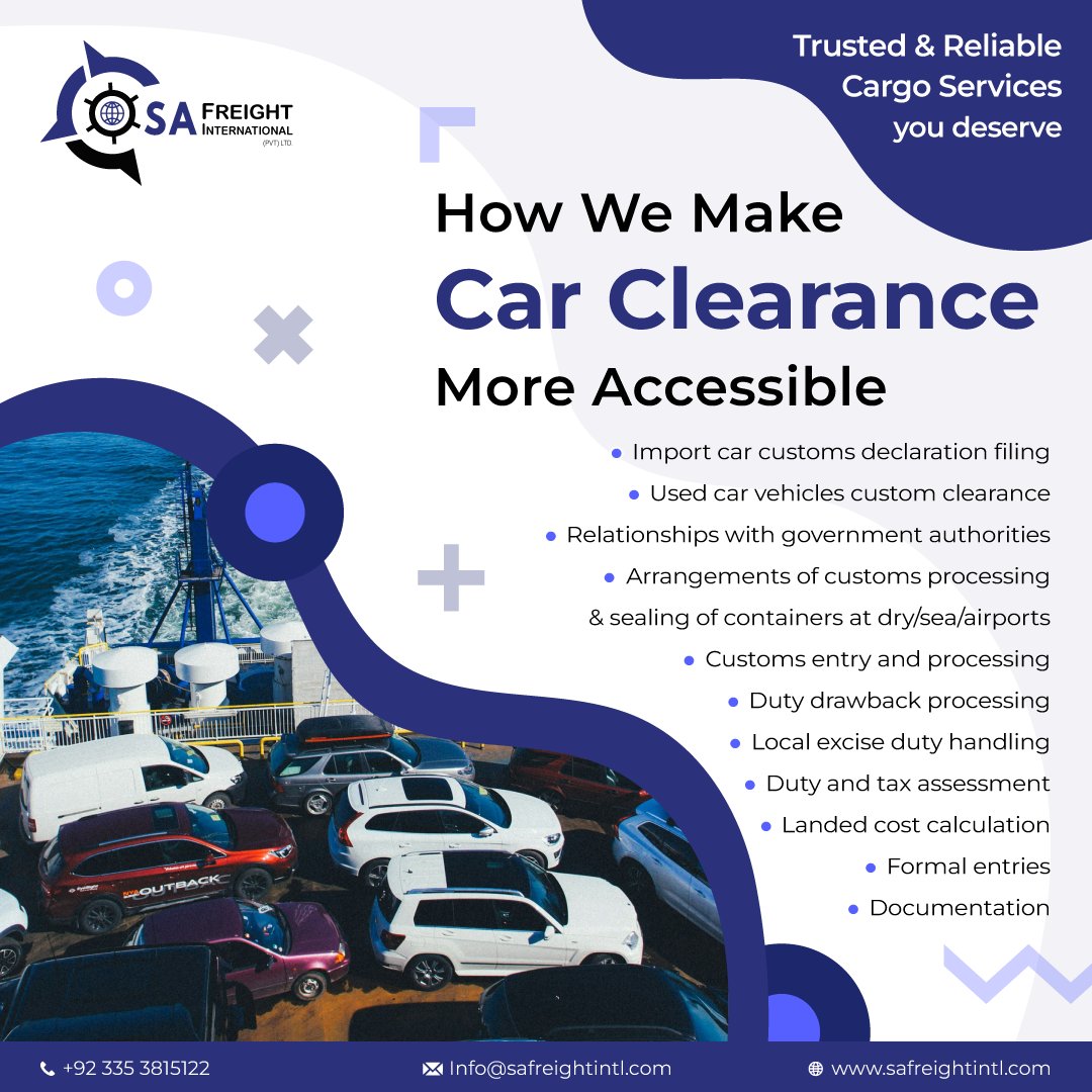 How We Make Car Clearance More Accessible
#CarDelivery #carshippingservice #CarService #FastDelivery #GetYourCar #CarClearance #cargo #CargoServices #Clearance #clearancedeals #importedcars #carimport #carimporters #ImportCars #SafeClearance #safreightintl #safreightinternational