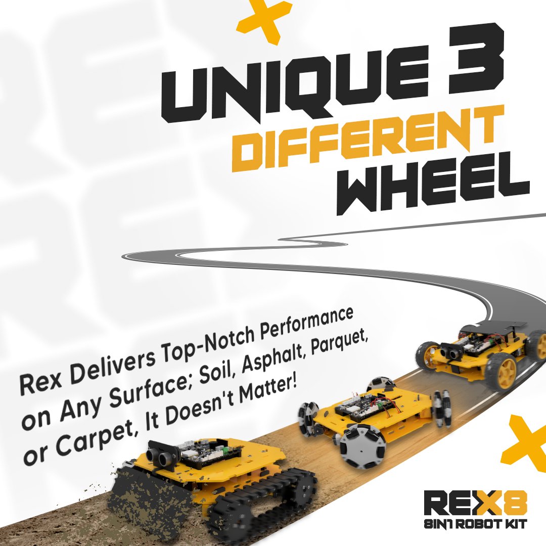 Whether it's the rugged outdoors, smooth asphalt, elegant parquet floors, or cozy carpets in your home, feel the commanding prowess of Rex resonating everywhere you tread! REX 8in1: picobricks.com/products/rex-e…