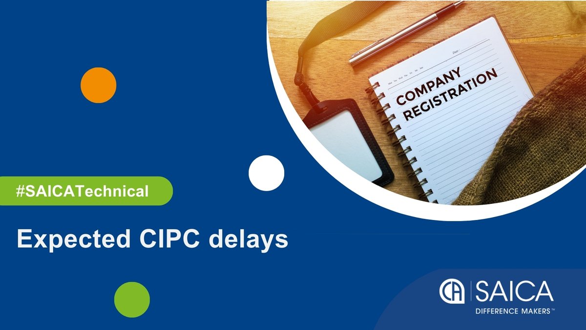 CIPC Update! 
Please note that delays are expected in the processing and response times for CC and company reinstatement applications, as well as deregistration inquiries.

#CIPC #BusinessUpdate #SAICATechnical #SAICA