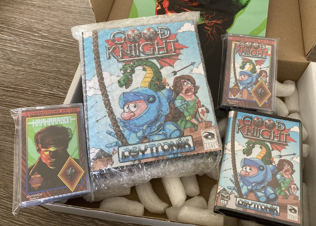 The good kniight and harharagon physical releases in all their glory 🙂 #psytronik #icon64 #c64 @Kenzotronik