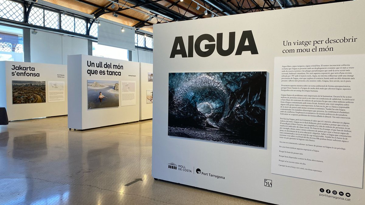 PREMSA | 📢Darrers dies per visitar l’exposició fotoperiodística al Tinglado 1 ‘Aigua: Un viatge per descobrir com mou el món’ 👌Gairebé 1.500 persones han gaudit de l’exposició fotoperiodística en poc més de tres setmanes oberta al públic ➕tuit.cat/adc5r