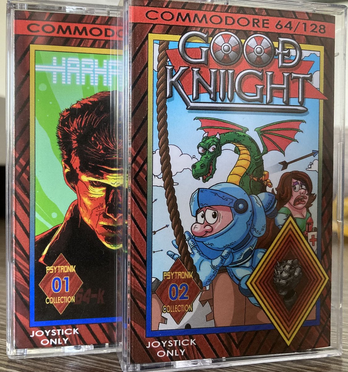 The good kniight and harharagon physical tape releases 🙂 #psytronik #icon64 #c64 @Kenzotronik