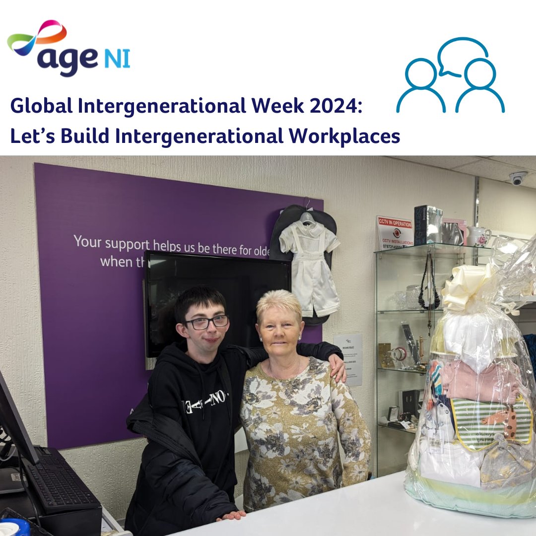 Building intergenerational workplaces: meet Harry 17 and Jennifer 68 from our Ards shop! Connecting generations reduces stereotyping and discrimination on the basis of age. H loves learning from his work bestie, and J says it's amazing to work w/ the comical and bright H! #GIW24