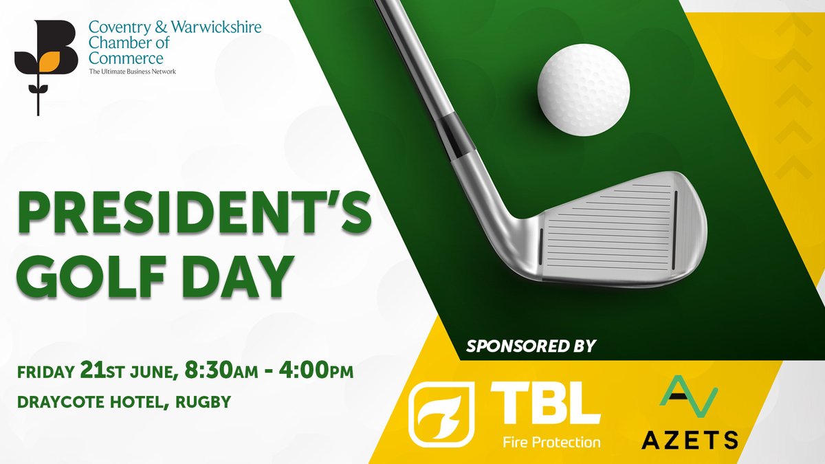 PRESIDENT'S GOLF DAY | Now in it's third year, our Golf Day combines the thrill of the game with the benefits of professional networking. Book now ➡️ cw-chamber.co.uk/events/annual-… ⬅️ Sponsored by: @TBL_Fire & @AzetsUK