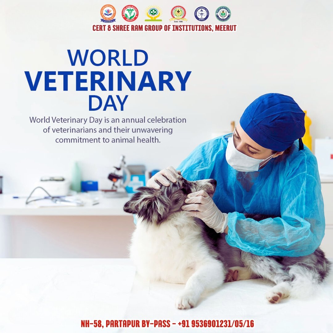 World Veterinary Day is celebrated annually on the last of April to recognize the vital work veterinarians do to protect animal health, animal welfare, and public health worldwide. 
#veterinary #world
#day  #CERTCollegeOfLaw #cert #MBA #srsglobalschool #educational #bestplacememt