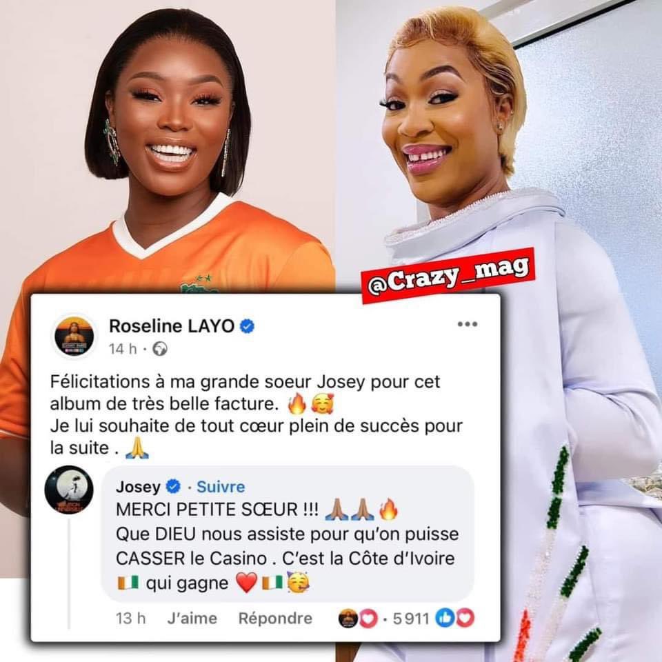 Roseline Layo et Josey 🇨🇮❤️