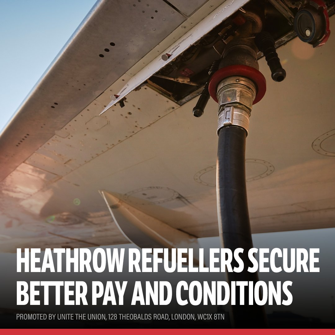 Refuelling workers at Heathrow airport have called off their planned strike that was due to begin this week after they accepted a new and improved pay and conditions offer from their employer, AFS. unitetheunion.org/news-events/ne…