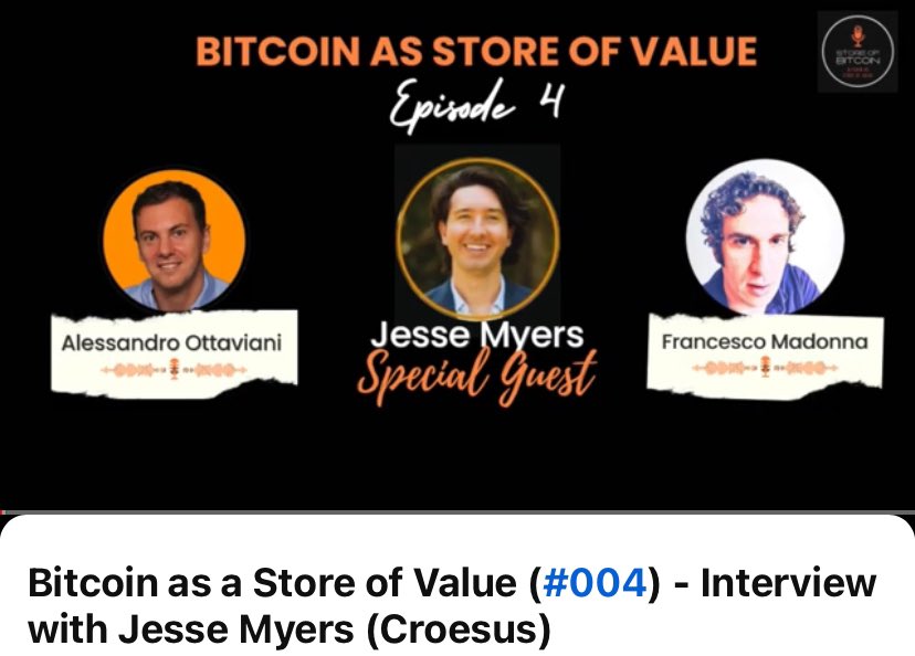 The fourth episode of the X Podcast “Store of Bitcoin - Bitcoin as Store of Value has just been released in YouTube! (Link in the first comment) The special guest is @Croesus_BTC and we have done a deepdive on the following: - what is the halving and its importance - the…