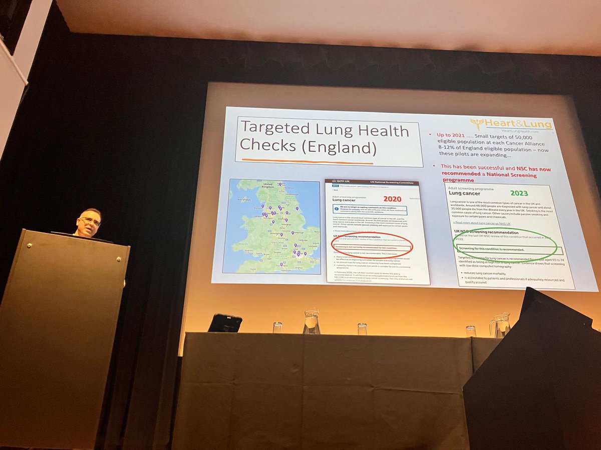 The national Targeted #LungHealth Check campaign is expanding, and HLH is proud to be the largest provider of #TLHC / LCS reporting in the UK.

Pictured: Professor Sam Hare speaks at the @BSTImaging conference yesterday about our thriving community of radiologists.

[Thread 1/4]