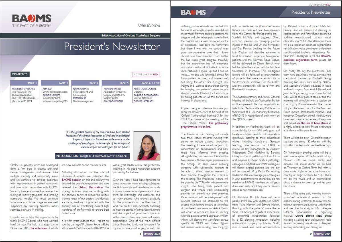 #Catchup with @BAOMSOfficial in our new #Spring #Newsletter with news on #BAOMS2024 from @dhariwaldaljit, #Council from our Chair @BrennanSurgeon and #QOMS. Read it here: baoms.org.uk/_userfiles/pag…