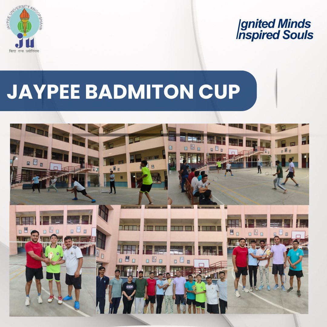 A badminton match between students and faculty can be an exciting and fun event, often showcasing a mix of skill, competitiveness, and camaraderie. Here’s a typical description:

#JaypeeBadmintonCup #BadmintonTournament #SportsEvent #ShuttleSmash #jaypeeuniversityanoopshar