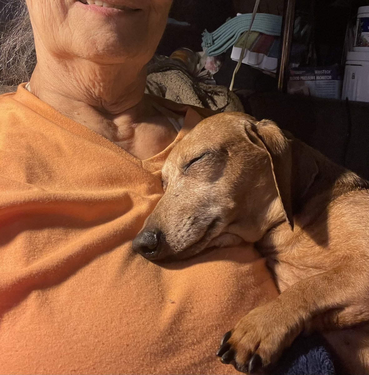 Ruddy being his bestest at snuggling.