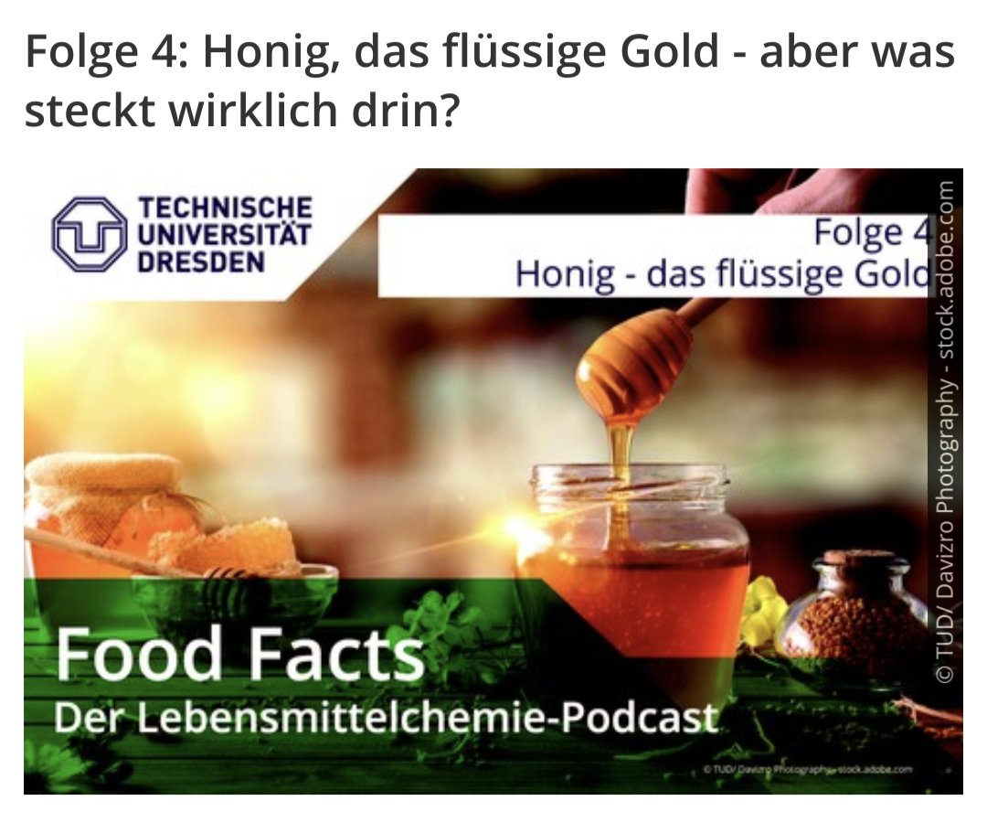 In der neuen Folge des Lebensmittelchemie-Podcasts Food Facts geht es um Honig. Was steckt drin, wie wird er hergestellt und wie ist die rechtliche Situation? Dazu: Tut man seiner Gesundheit etwas Gutes, wenn man Zucker mit Honig ersetzt? Spoiler: Nein. Für mehr reinhören.