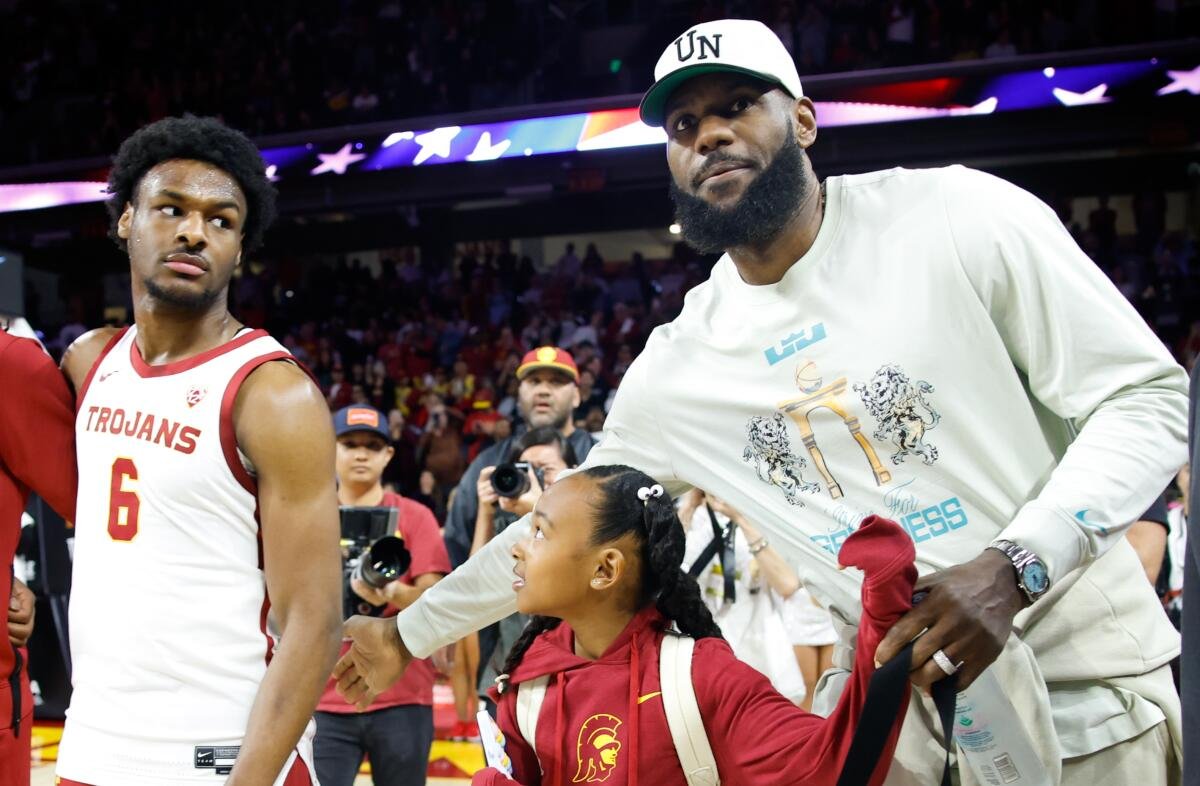 The Lakers are 'very open' to drafting Bronny James in order to help LeBron fulfill his dream of playing with his son, per @ShamsCharania