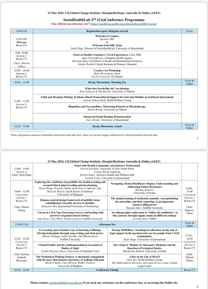 ‼️ 2 weeks to go to our (Un)Conference ‼️ Let’s connect, exchange and energise while thinking with our theme of Health Justice and engagement with health-related industry stakeholders. It is a FREE and hybrid event. Registration: events.humanitix.com/sociohealthlab… See our program here👇🏻