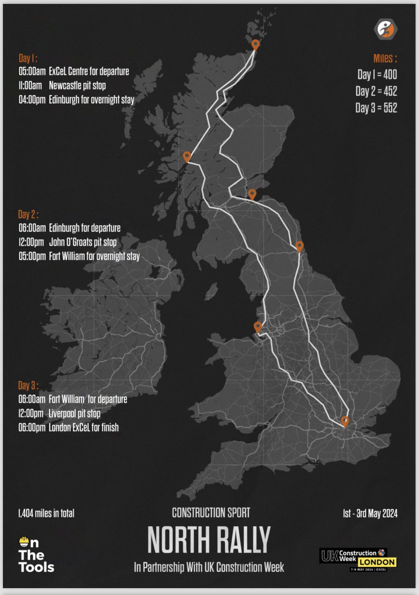 Under 24hrs until we embark on our first Construction Sport Rally in partnership with @UK_CW & @onthetoolstv!!! #construction #rally #mentalhealthinconstruction