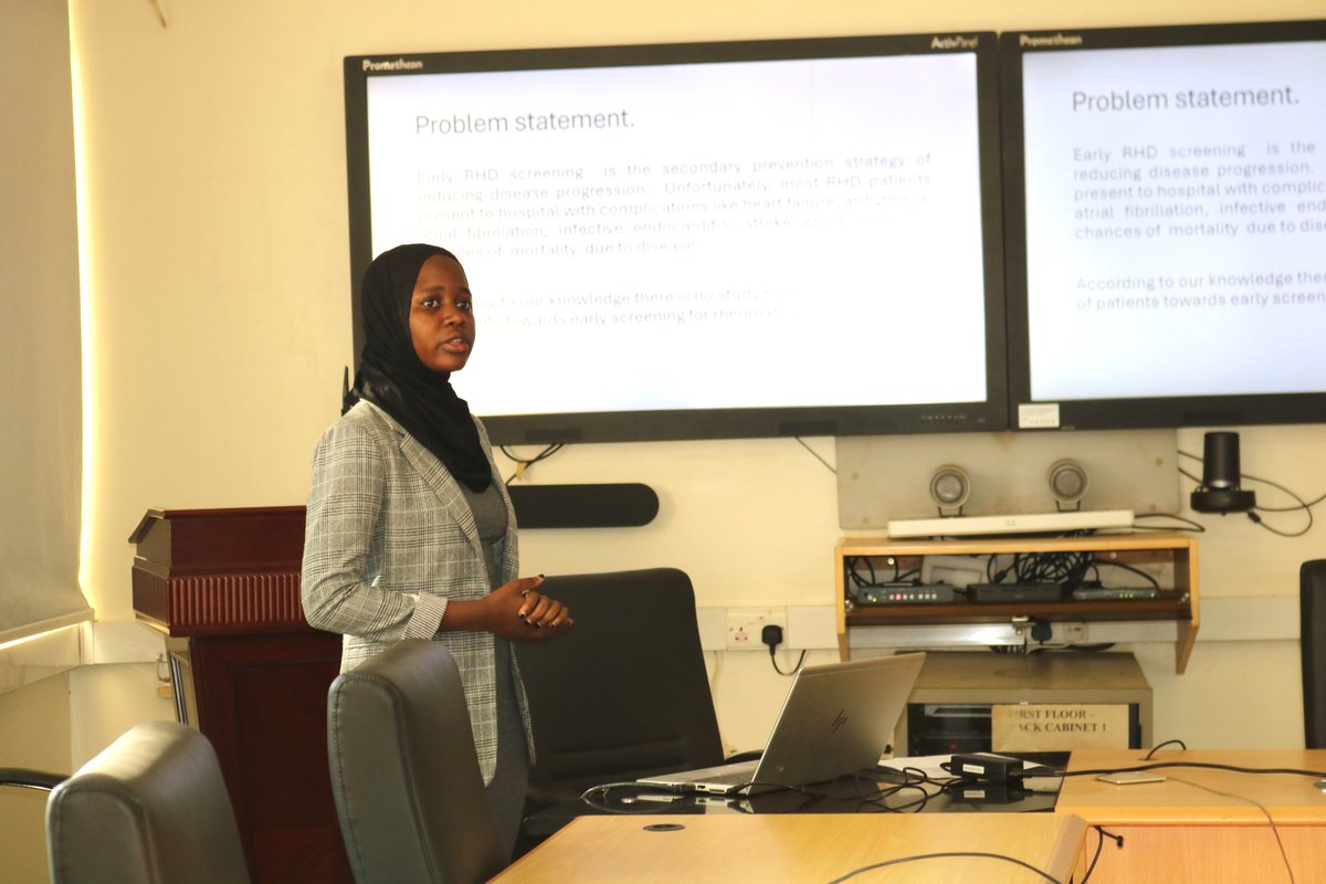 Presenter 2 is Ms. Shamim Nabidda whose masters research is titled, 'Knowledge on prevention of rheumatic heart disease and associated factors: cross sectional study among nurses working <a href="/HeartUganda/">Uganda Heart Institute</a> .'
#BeatRHD