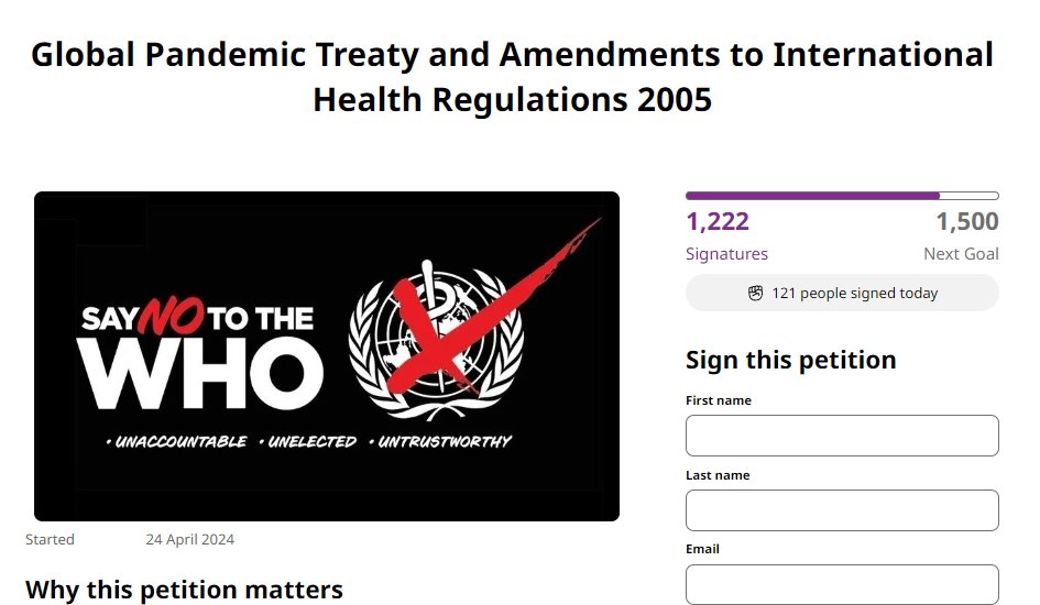 12K followers, sure we can do better!

Have you signed the petition yet?

change.org/p/global-pande…

#covishieldvaccine #AstraZeneca #ExitTheWHO #PandemicAccord 

Sign and RT for wider reach!
