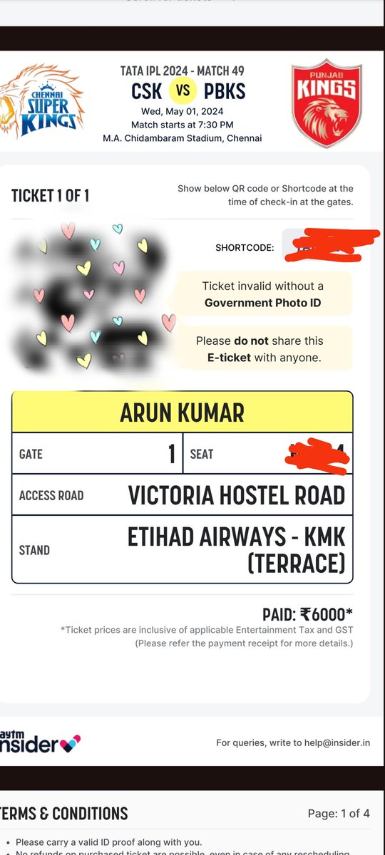 arunmsd18's tweet photo. Tickets available for CSKVSPBKS match. Online price only✅. Interested DM. 

#CSKvsPBKS #csktickets #cskvspbkstickets #ChepaukStadium #ChennaiSuperKings #csk #Chepauk #MSDhoni𓃵 #IPL24 #ipltickets https://t.co/fjxnDCwAPV